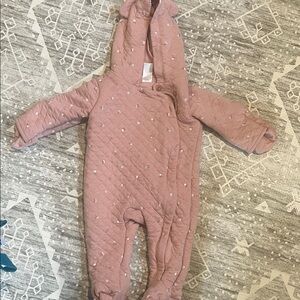 Carter's Quilted Pink Footie with Ear Details